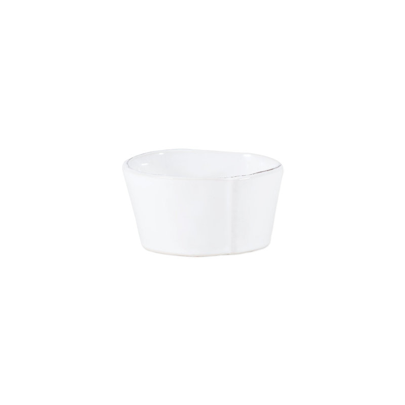Lastra Handmade Stoneware Condiment Server, White