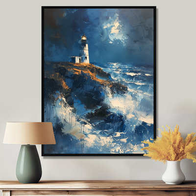 Stormy Blue Lighthouse Tower II - Lighthouses Wall Decor