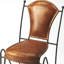  Chaise d'appoint en cuir véritable brun et fer