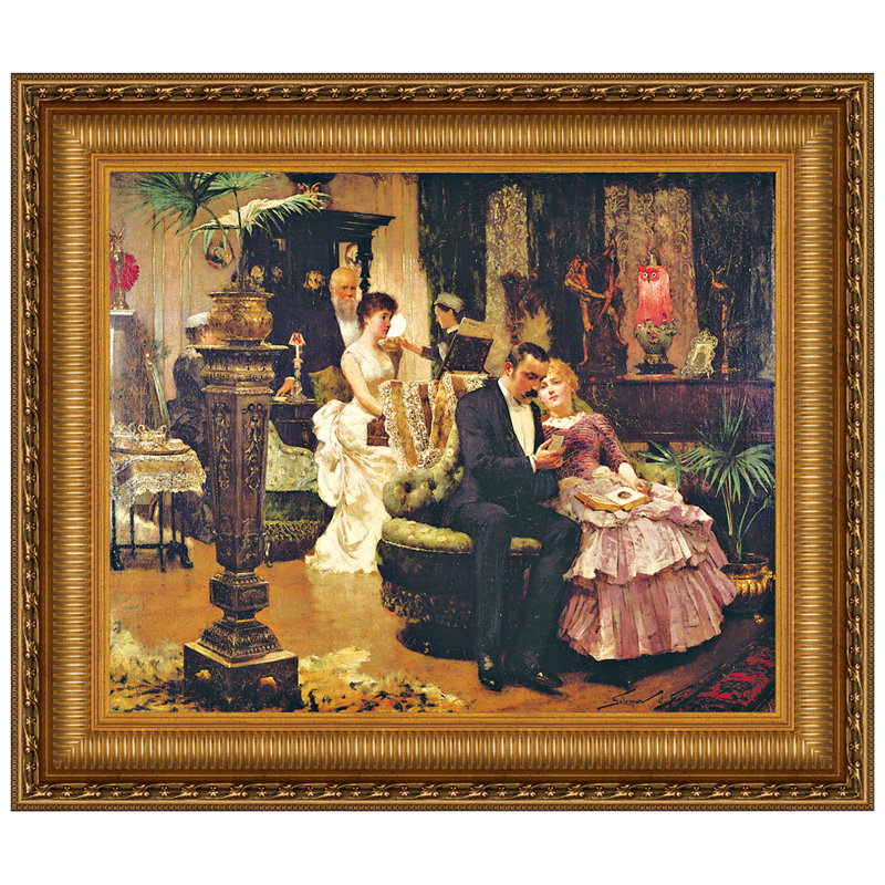 " The Conversation Piece " by Solomon Joseph Solomon, 32.25" H x 38.25" W x 1.875" D