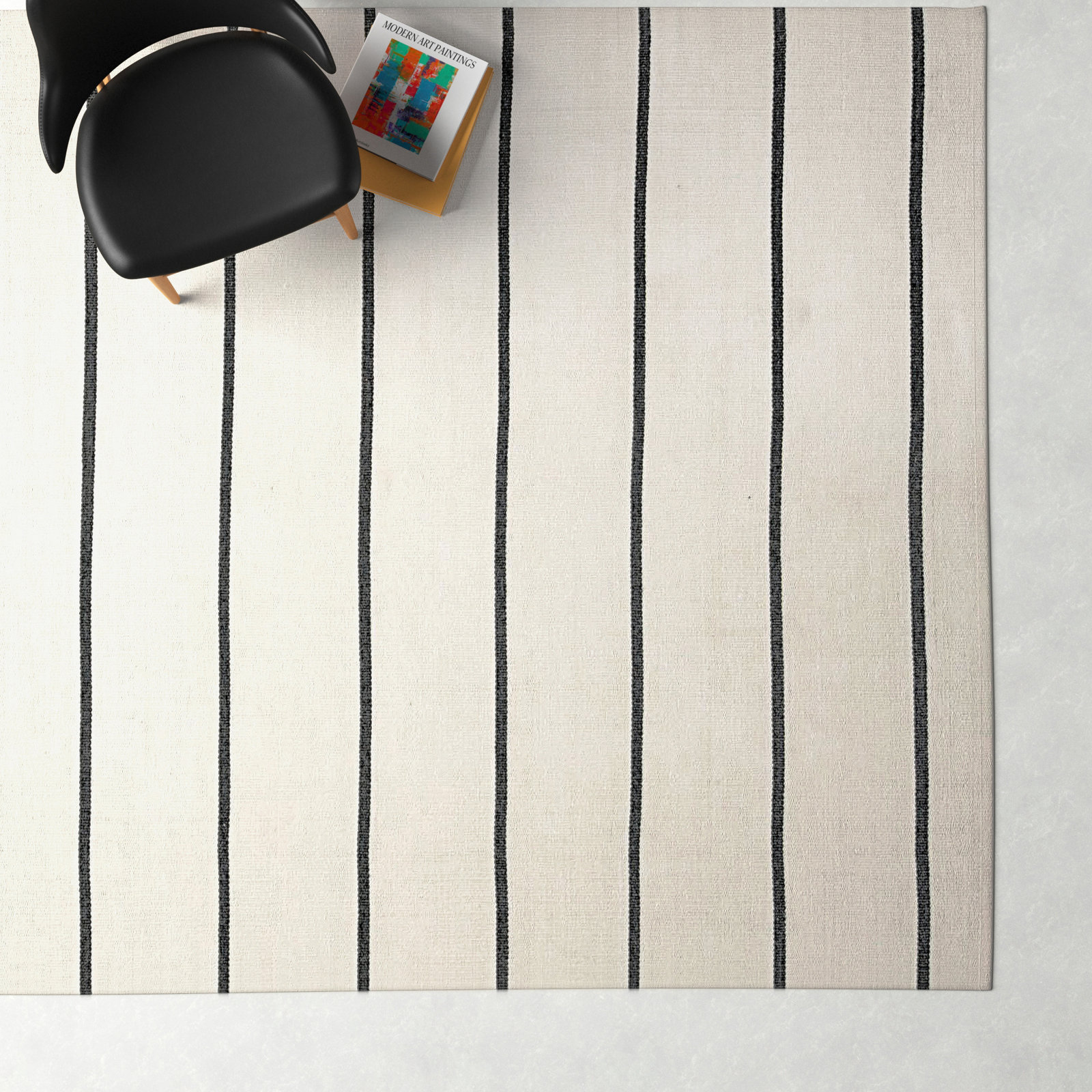 Foundry Ivory Dark Gray Hand-Woven Outdoor Rug, Rectangle 8'10" x 11'9"
