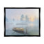 «Dinghy Boat Foggy Pond Reflection Floater», art mural par Steve Hunziker