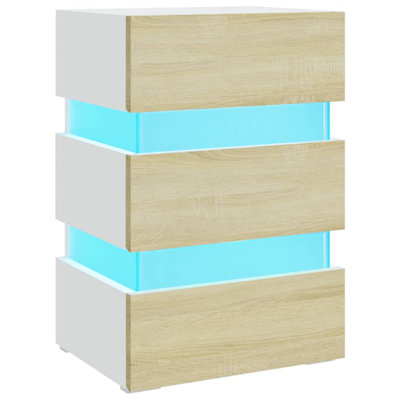 LED Bedside Cabinet Engineered Wood