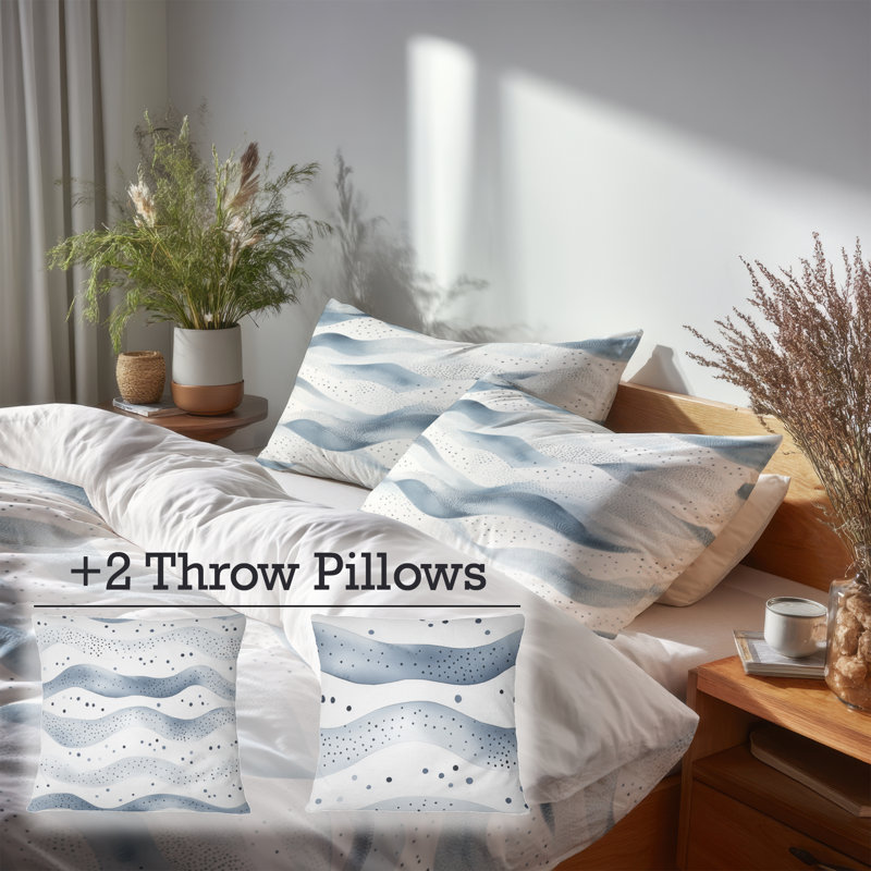 Ensemble de literie 5 pièces Dots - Ensemble de housse de couette et coussin décoratif
