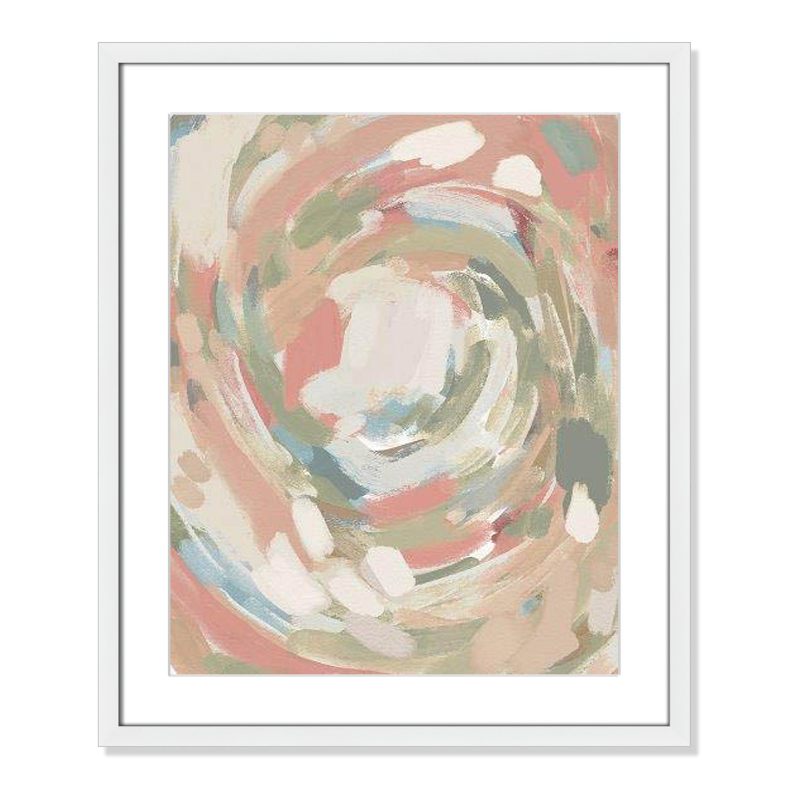 Abstract Energy Spring Colors by Leah Straatsma, 25.5" H x 21.5" W x 0.75" D, White Matted Picture Framed