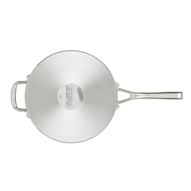 4.5-Quart Brushed Stainless Steel Induction Saute Pan with Lid