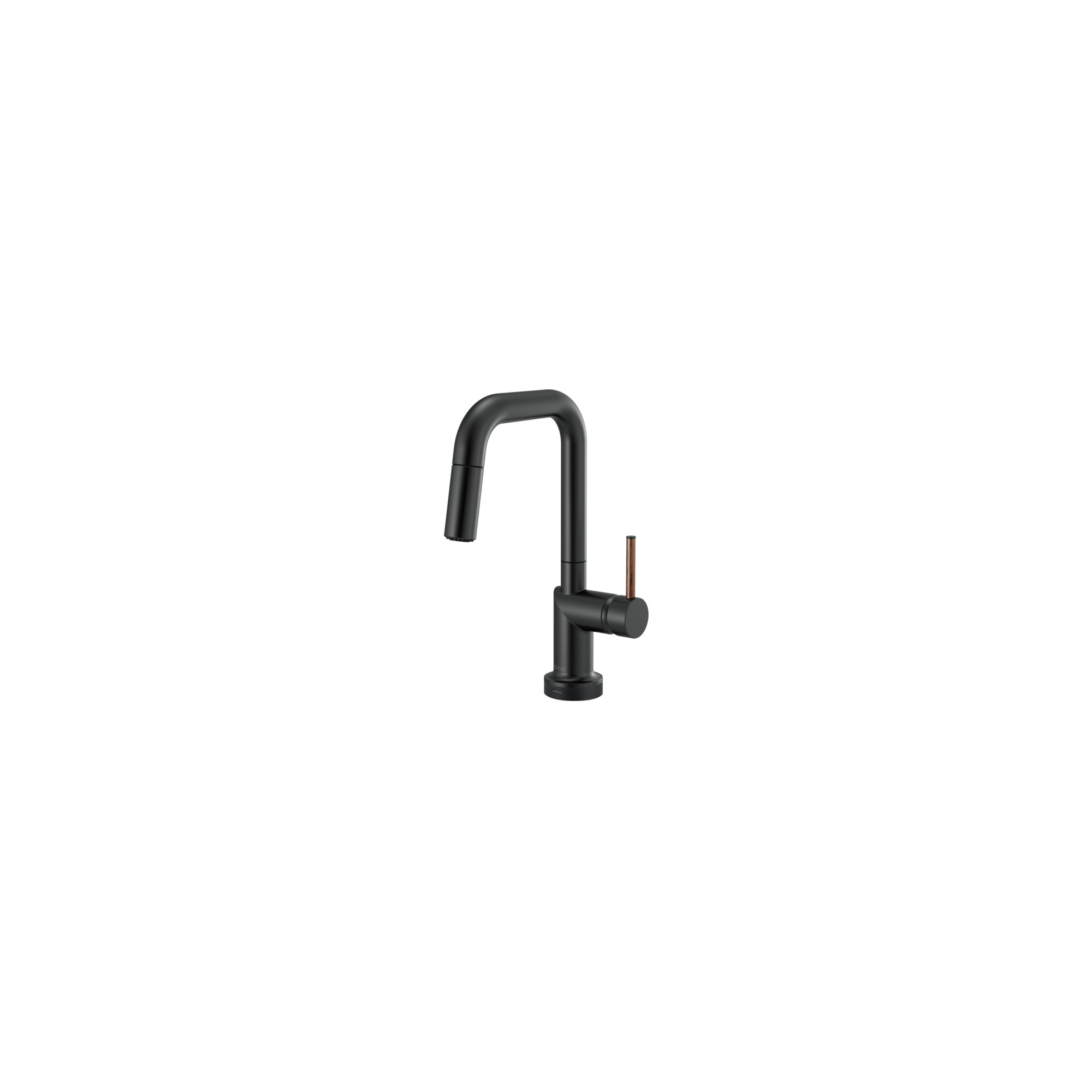 Odin® Bar Faucet with Square Spout, Matte Black, Wood Lever