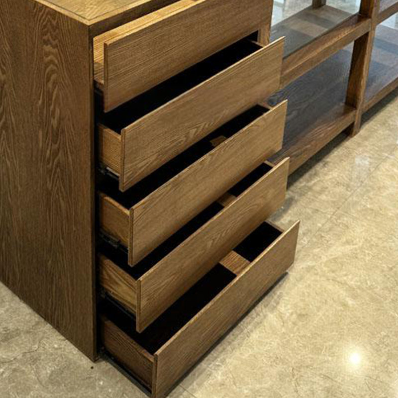 Vitrine d'îlot central de style rétro, H 35,43 po x l 62,99 po x P 23,62 po