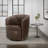 Azurdee Top Grain Genuine Italian Leather Swivel Barrel Chair (Set of 2)-107150431