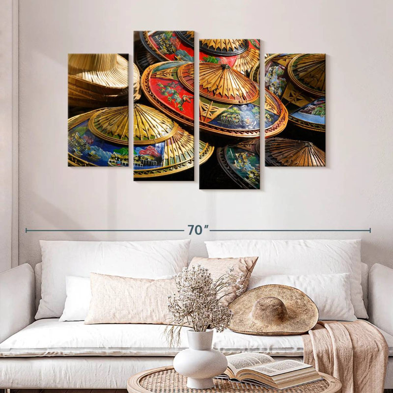 Chapeaux traditionnels thaïlandais Kerner, H 32 po x l 52 po