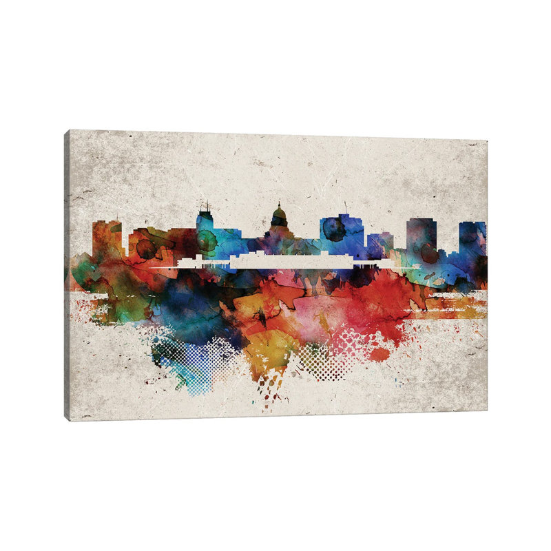 Madison Abstract Skyline - Wrapped Canvas Gallery-Wrapped Canvas Giclée, 66.04 cm H x 45.72 cm W