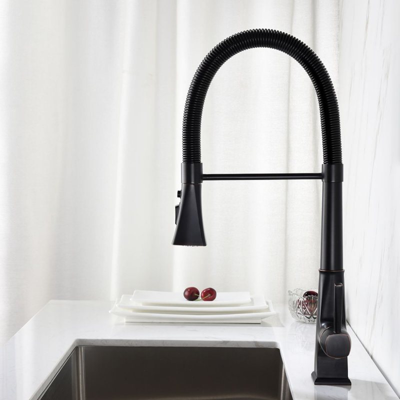 Robinet de cuisine à poignée simple pull down