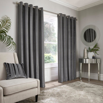 Conrad 100% Polyester Pair Of Eyelet Curtains