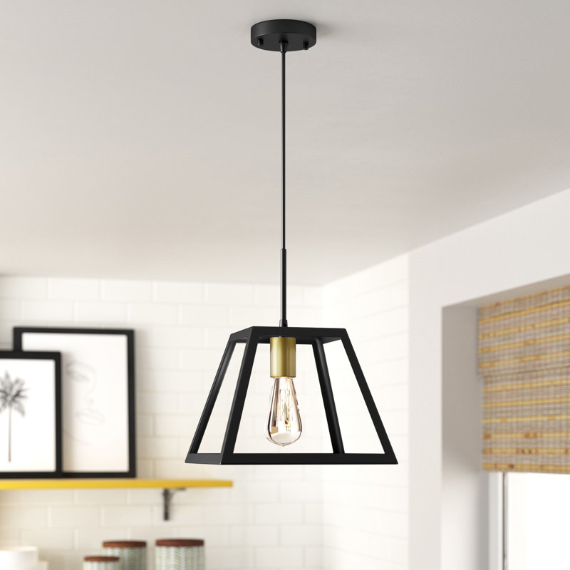 Luminaire suspendu géométrique 1 lumière New Haven, Laiton