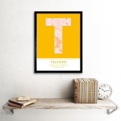 Telford England United Kingdom City Map - Single Picture Frame Typography