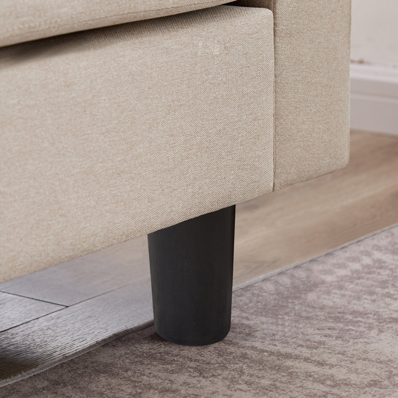 Linnzi 101'' Upholstered Sectional Sofa With Storage Ottoman, Beige