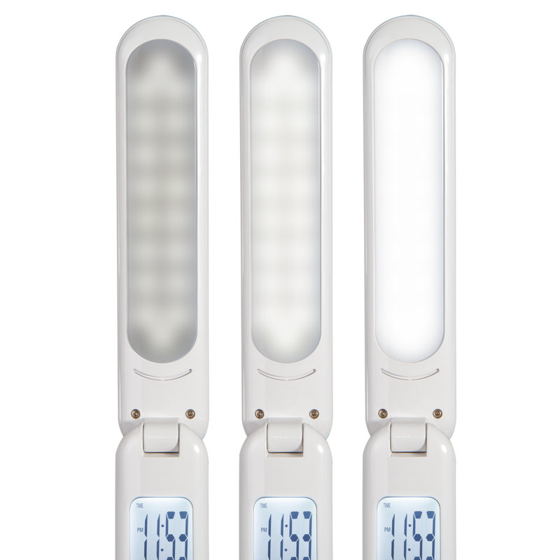 White Cordless Adjustable LED Task Lamp with Digital Display