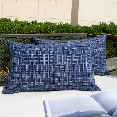 (Covers Only) Set of 2 Outdoor Waterproof Throw Pillow Covers