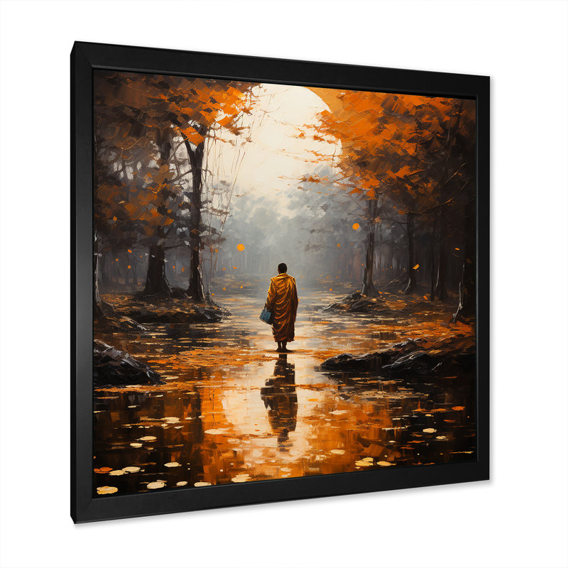 Impression sur toile, "Dhane Path", H 30 po x l 30 po x P 1 po, Cadre simple noir