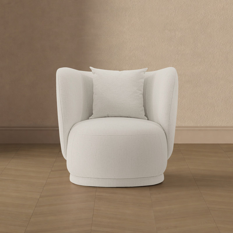 Fauteuil demi-tonneau Siri, Crème ; lin