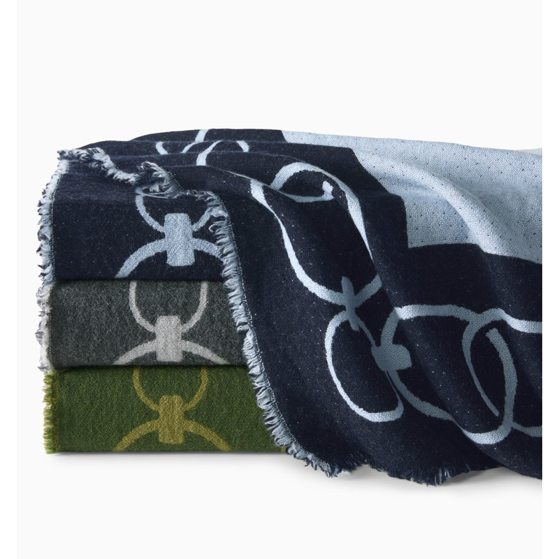 Eterna Hand Woven Throw Blanket, Navy