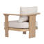 Fauteuil club d'extérieur en bois d'acacia