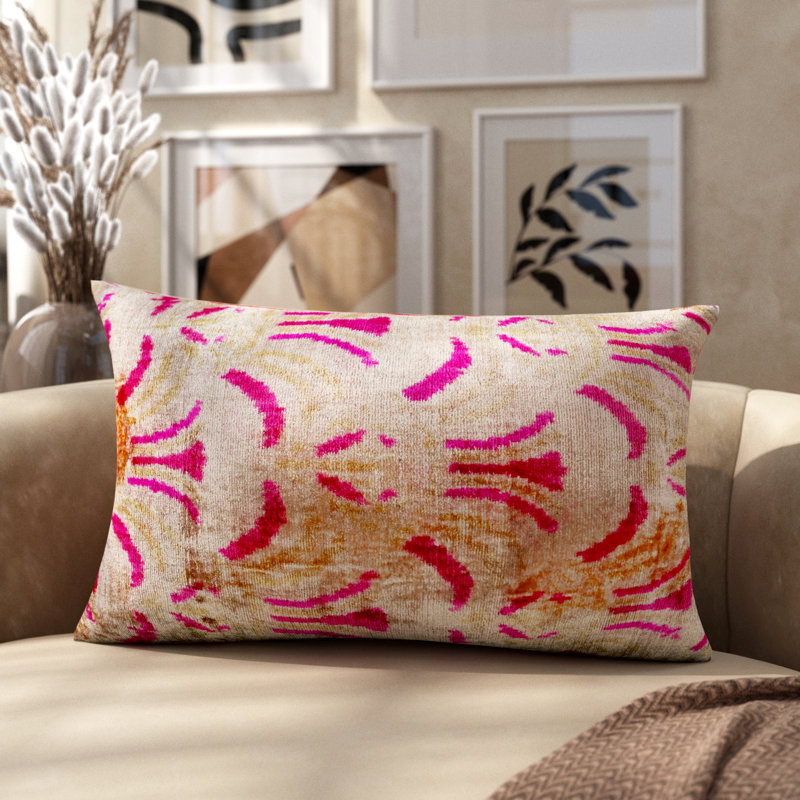 Handmade Decorative Throw Pillow With Down-Filled Cushion - 16"X24" In