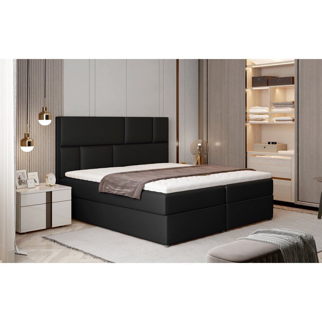 Boxspringbett Gauna mit Topper und Bettkasten