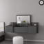 Table de maquillage moderne avec miroir mural, anthracite, 39,4 x 13,0 x 15,4 pouces | 100% panneau de particules enduit de mélamine, épaisseur: 0,7 pouce | Design élégant et fonctionnel pour la beauté et l'organisation-421285153