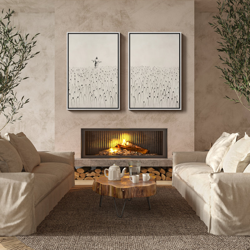 Art mural encadré rétro antique classique pour chambre à coucher, H 36 po x l 24 po, Blanc