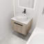 Meuble-lavabo simple mural 23,6 po avec plateau en pierre frittée Jachim