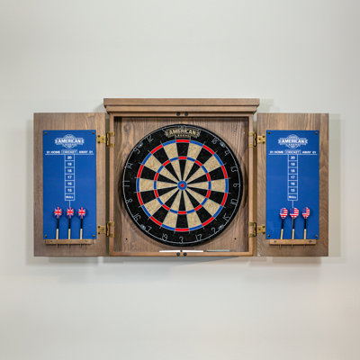 American Legend Charleston 18" Bristle Dartboard Cabinet Set