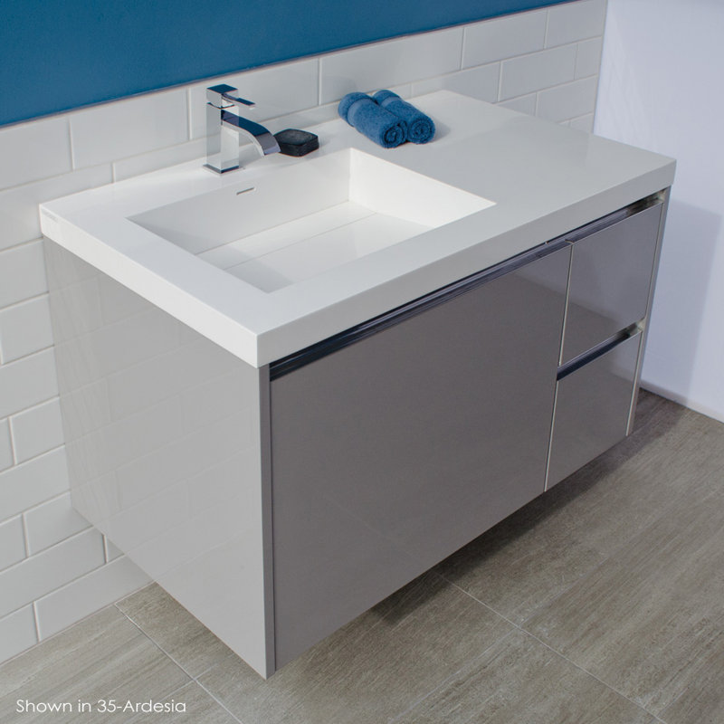 Kubista Bathroom Sink, Gloss White, Single
