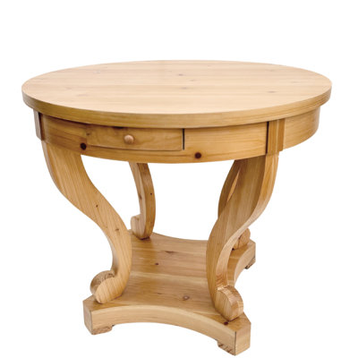 Dining Room Side Table With Curved Legs And Drawers, Natural Wood Grain Style Coffee Made Of Quality Materials