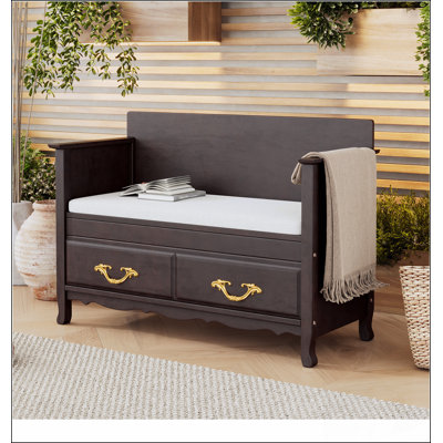 Shoe Bench with Removable Cushion, Entryway Bench with Hidden Storage for Entrance and Living Room, Shoe Storage Bench with Back