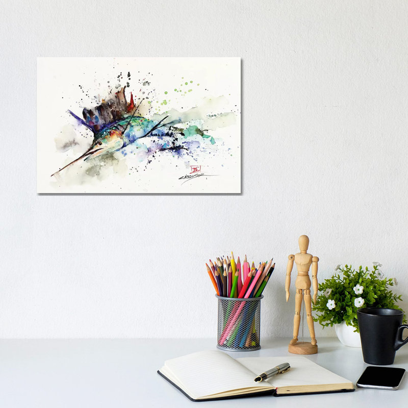 " Sailfish " by Dean Crouser, No Mat, Wrapped Canvas, 8" H x 12" W x 0.75" D