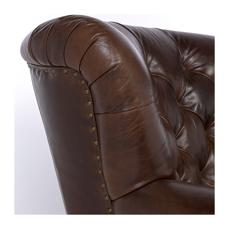 Chaise avec accoudoirs en cuir Elliot