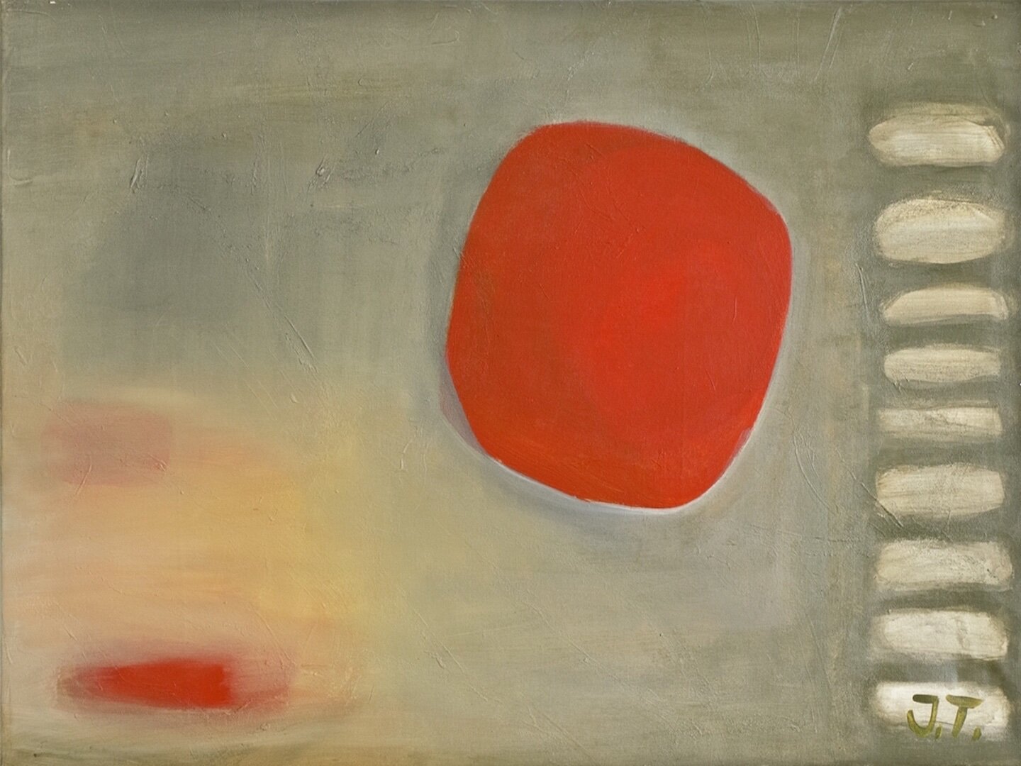 Red Dot 1 On Canvas by Josefa Tscharmann