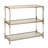 Metal 2 Shelf Gold Console Table with Clear Glass Top and Acrylic Legs