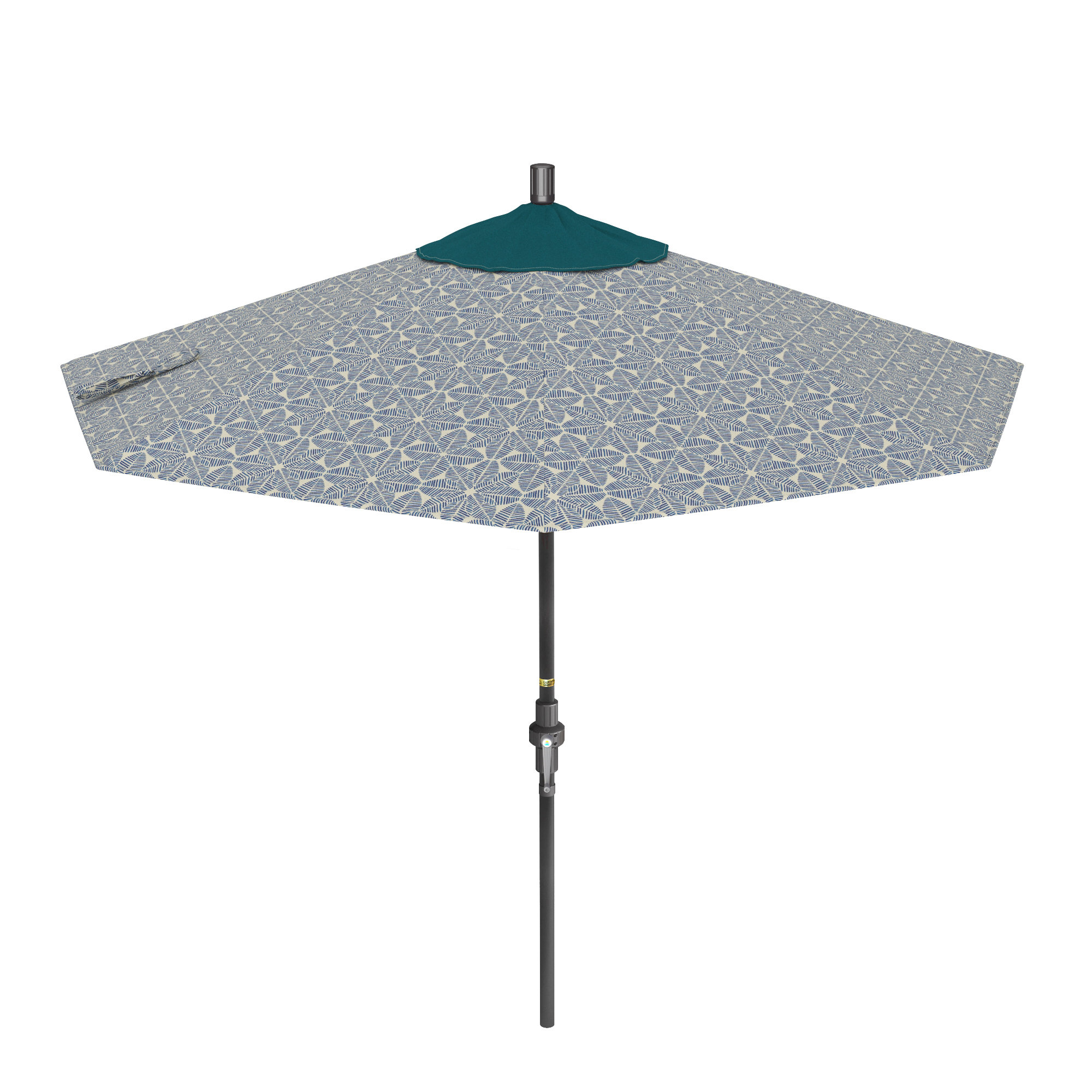 Santana 108'' Outdoor Umbrella, Gray, Palmetto Azure - Pacifica Premium