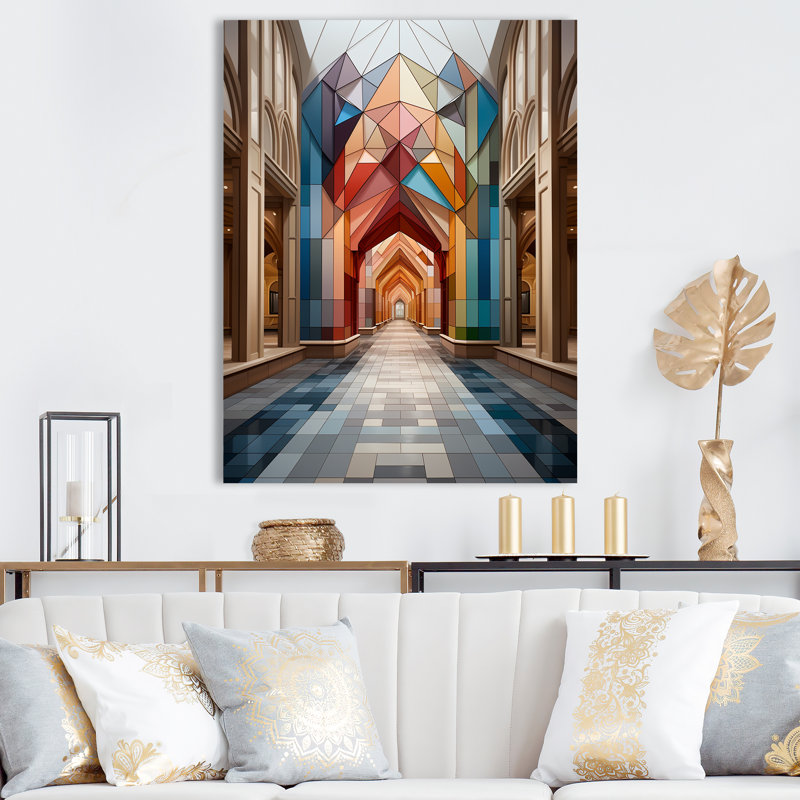 Symétrie architecturale de luxe sur toile, H 32 po x l 16 po x P 1 po, Toile tendue