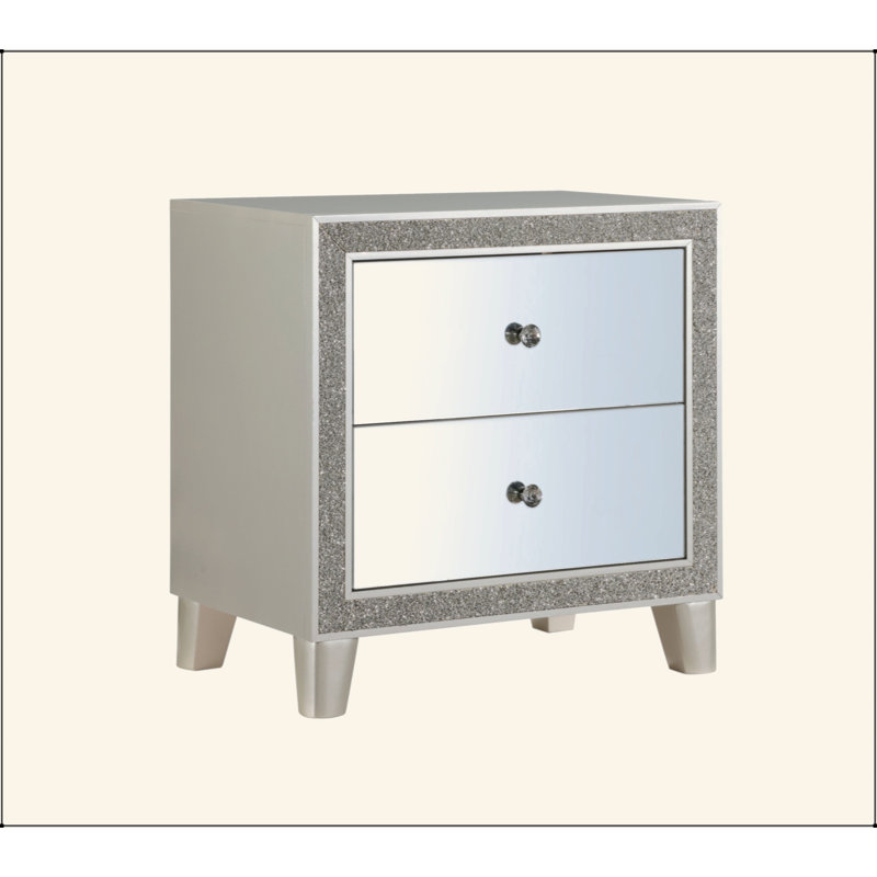 Table de chevet à finition miroir Sliverfluff