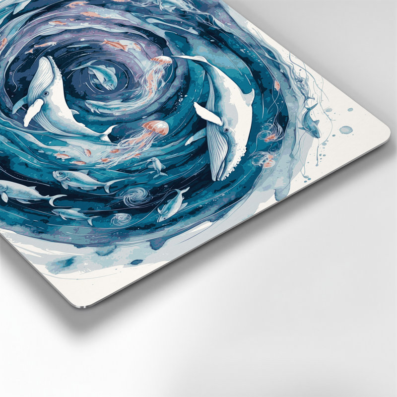 Art mural nautique bleu marine, 11" H x 14" W
