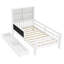  Lit plateforme avec tête de lit à tableau noir, lit pour enfant avec tiroirs et tablettes, conception compacte et rangement créatif-2116466687-2116466656