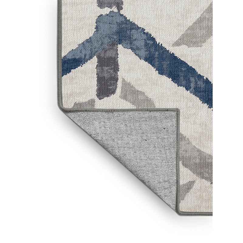 Machine Washable Gray Area Rug, Round 7'