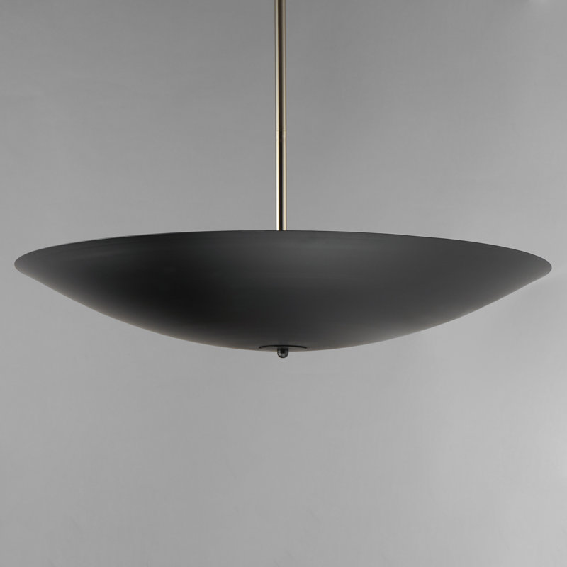 Vesta 1 - Light LED Pendant, 4.75" H x 23.5" W x 23.5" D, Black, French Gold