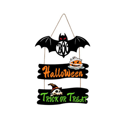 Halloween Wooden Door Sign Spooky Wood Hanging Ornament Halloween Party Wall Door Hanging Decor For Home Indoor Outdoor Festival Decoration