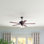 Ventilateur de plafond standard à 5 pales de 52 po avec chaîne de traction et ensemble d'éclairage Giambrone inclus