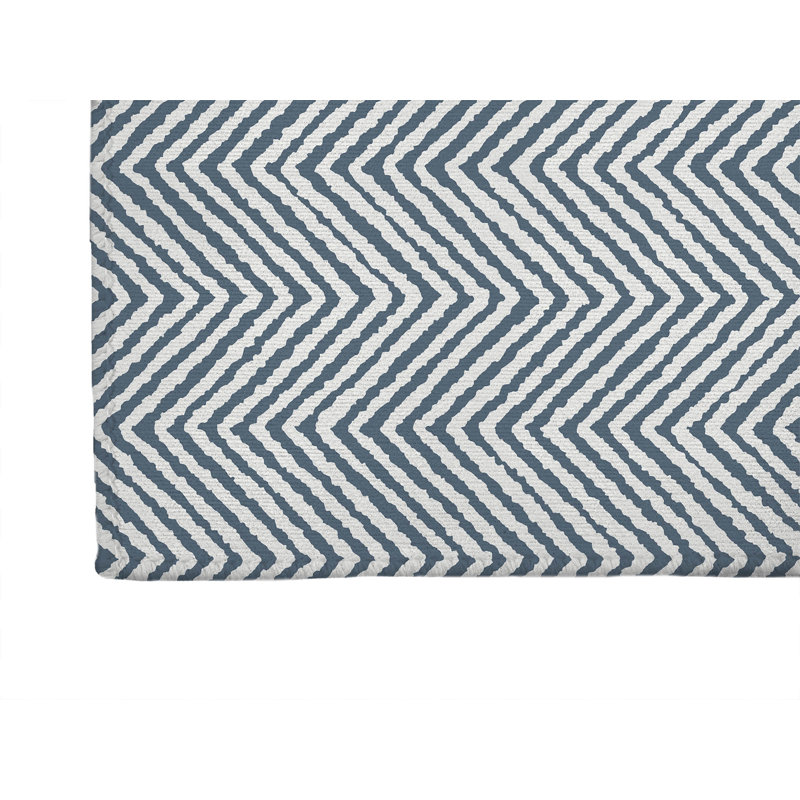 Chevron Groove Non-Slip Outdoor Rug, Runner 2'6" x 8'