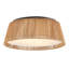 20" 3-light Hand-Woven Rattan Drum Flush Mount